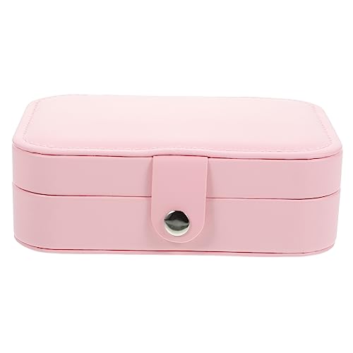 GREENADSCAPE Kasten Reise-schmuckkästchen Mini-reisekoffer Schmuck Für Mädchen Schmuck-organizer Reise Schmuck Schmuckschatulle Mit Schloss Reise-make-up-koffer Schmucketui Rosa Flanell von GREENADSCAPE