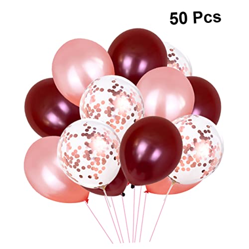 GREENADSCAPE Latexballons Set Weinrot Roségold Roségold Konfetti Ballons Hochzeits Und Partydekoration Für Geburtstagsfeiern Und Besondere von GREENADSCAPE