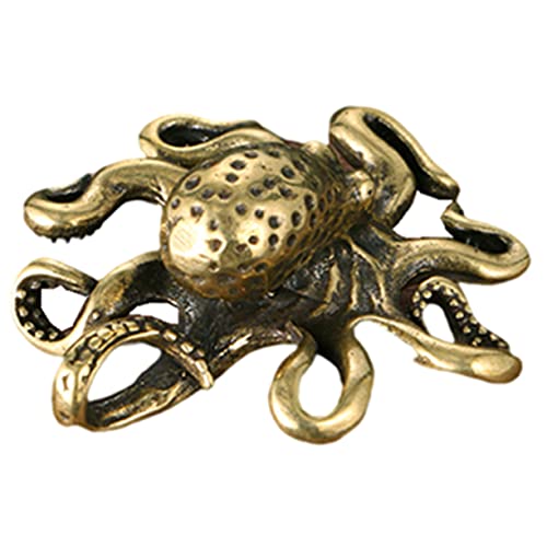 GREENADSCAPE Kleines Oktopus Ornament Aus Vintage Oktopus Dekoration Für Den Schreibtisch Brass Craft Decor Für Stilvolle Einrichtung Meeres Tierfigur von GREENADSCAPE