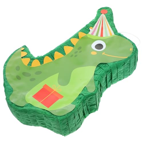 GREENADSCAPE Piñata Dinosaurier traditionelle Pinata Cupcake-Topper mit Meerjungfrauenflosse süße Tier-Pinata spaß mach kaputt b toys Pinata für Erwachsene gefülltes Pinata-Dekor Papier Green von GREENADSCAPE