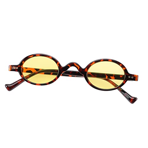 GREENADSCAPE Retro Leopardenmuster Sonnenbrille Für Den Sommer Stilvolle Party Sonnenbrille Für Damen Und Herren Vintage Ovalrahmen Sonnenbrille Für Festlichkeiten Und Fotodekoration von GREENADSCAPE