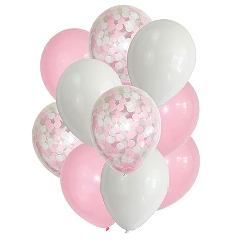 GREENADSCAPE Runde Latexballons Mit Konfetti Set Pink Für Hochzeiten Geburtstagsfeiern Babypartys Und Jubiläumsdeko Luftballon Dekoration Für Feste von GREENADSCAPE