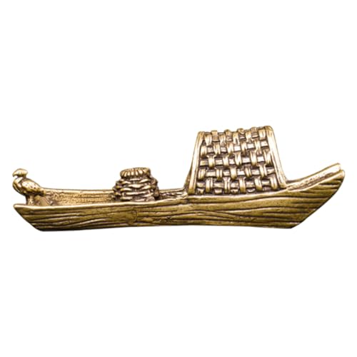 GREENADSCAPE Schreibtischdekoration Bootsverzierung Fischerboot Modell Segelboot-dekor Mini-Boot-Ornamente Fischerboot-Statue Vergoldete Schiffsverzierung Segelboot Figur Schnitzmodell Messing von GREENADSCAPE