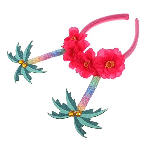 GREENADSCAPE Stirnband aus Kokosnussbaum hawaiianische Haaraccessoires tropische Stirnbänder hawaii haarschmuck Hawaii Blumenkranz Stirnbänder für Festivalkostüme Festival-Haarbänder gefühlt von GREENADSCAPE