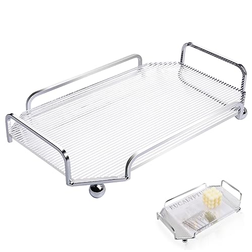 GREENADSCAPE Tablett Runder Couchtisch Party Schreibtischablage Plattenständer Küchenregal Im Freien Snacks Für Erwachsene Gestell Früchte Besteck Organizer Besteck-Organizer Transparent Metall von GREENADSCAPE