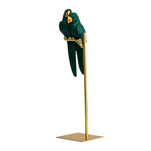 GREENADSCAPE papageienverzierungen Tischständer Vogelmodell Spielzeug Papagei Tischdekoration Living Room Decoration wohnzimmerdeko papagei schmuck Papagei-Ornament für den Tisch Harz Green von GREENADSCAPE