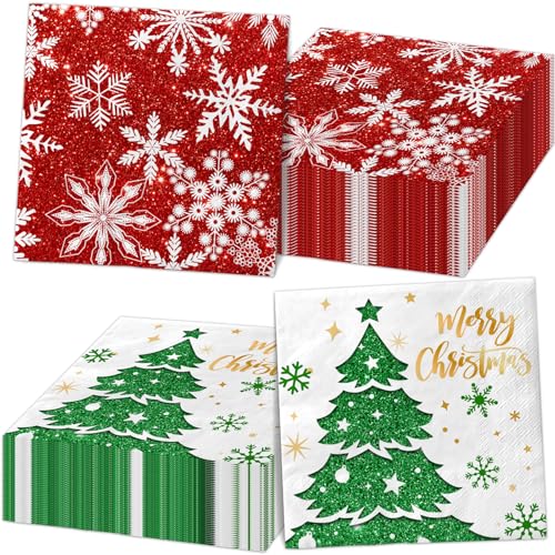 Merry Christmas Party Supplies Papierservietten-Set, roter LKW, Einweg-Servietten für Weihnachtsfeier-Dekorationen von GREHUMOR