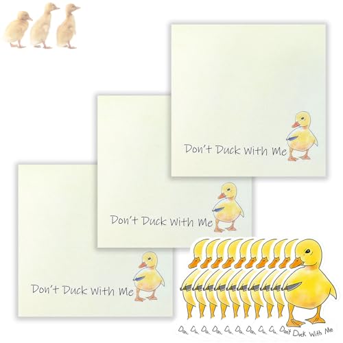 „Don't Duck With Me“ – Lustiges Set mit wütenden Enten, Notizblock mit wütenden Enten und Aufklebern, Haftnotizen mit unhöflicher Stimmung als Geschenk für Freunde, Kollegen, Chef (3PCS) von GRFFZX