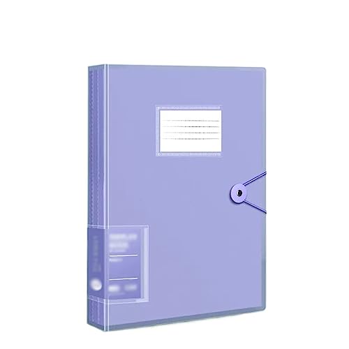 Dokumentenmappe Ordner Mappen A4-Datenbuchordner, transparenter Dateiordner mit losem Blatt, Sortier- und Organisationsordner, 60 Seiten, Dateispeicherordner (Color : Purple) von GRFIT