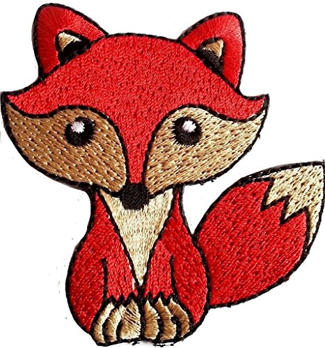 Fuchs Aufnäher Patches Aufnäher für Jacken Jeans Kleidung Stoff Kleider Aufnäher Bügelbilder Sticker Bügel Patches Applikation Aufbügler zum aufbügeln Fuchs rot Bronze 7.8 x 7 cm von B2SEE