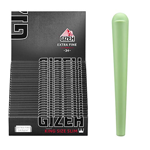 Gizeh 25 Heftchen Black King Size Slim mit Magnetverschluß + Joint-Hülle von GRILLMER