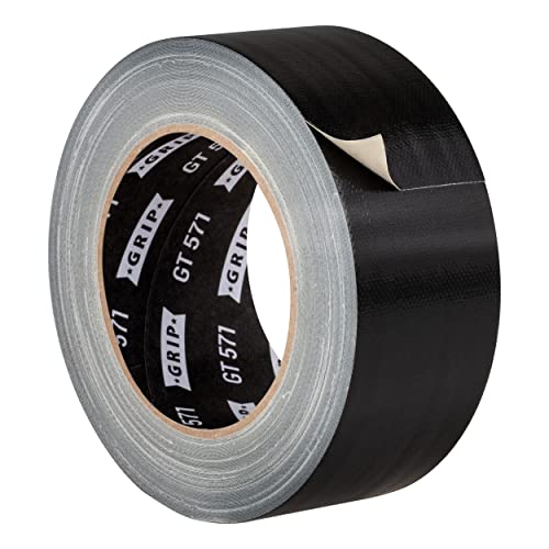 GRIP Eventbasics Gaffa Tape schwarz 50 mm x 25 m, Profi Gewebeband GT 571, sehr hohe Klebkraft, gewebeverstärktes Allround Klebeband zum Reparieren, Bündeln und Befestigen von GRIP Eventbasics