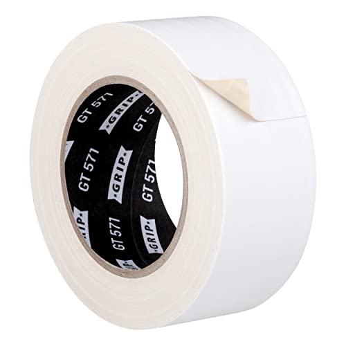 GRIP Eventbasics Gaffa Tape weiß 50 mm x 25 m, Profi Gewebeband GT 571, sehr hohe Klebkraft, gewebeverstärktes Allround Klebeband zum Reparieren, Bündeln und Befestigen von GRIP Eventbasics