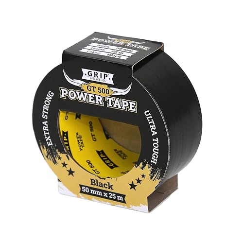 GRIP Eventbasics Panzertape GT 500, extrem stark klebendes Powertape 50 mm x 25 m, schwarz, wasserdichtes Reparaturband für Indoor und Outdoor, Universal Klebeband zum Reparieren & Abdichten von GRIP Eventbasics