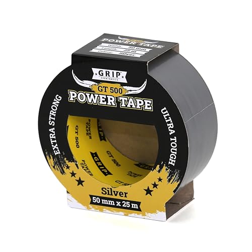 GRIP Eventbasics Panzertape GT 500, extrem stark klebendes Powertape 50 mm x 25 m, silber, wasserdichtes Reparaturband für Indoor und Outdoor, Universal Klebeband zum Reparieren & Abdichten von GRIP Eventbasics