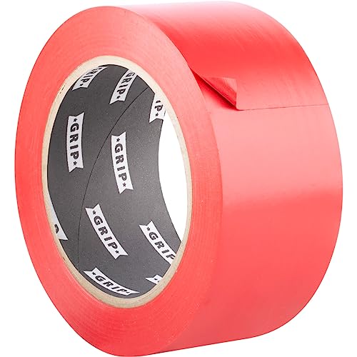 GRIP Eventbasics PVC Klebeband rot, 50 mm x 33 m, selbstklebendes PVC Band GT 802, matt, extrem elastisch und dehnbar, hoch reißfest, wasserfest von GRIP Eventbasics