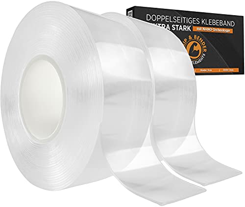 GRIP&BENDER Doppelseitiges Klebeband - 10 Meter x 3CM Nano Tape Doppelseitig Transparent – Spurloses Nano Klebeband – Multifunktionales Rutschfestes Nanotape extra dünn (1mm) Ultra Stark von GRIP&BENDER