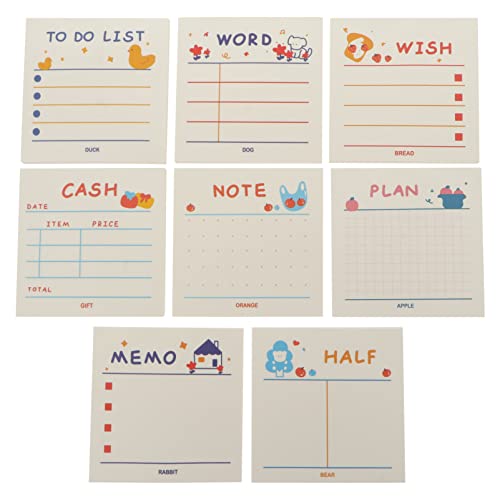 GRIRIW 1 Set / 320 Stücke Planer Klebrige Pads Klebstoff Papier Anmerkungen Cartoon Note Pads Memo von GRIRIW