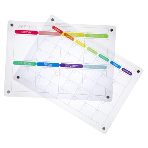 GRIRIW 1 Set Kühlschrank Magnetanzeigetafel Memo Whiteboard Kreidetafel Undatiertes Kühlschrank Whiteboard Magnetisches Papierradiergerät Digitaler Notizblock Whiteboard Marker von GRIRIW