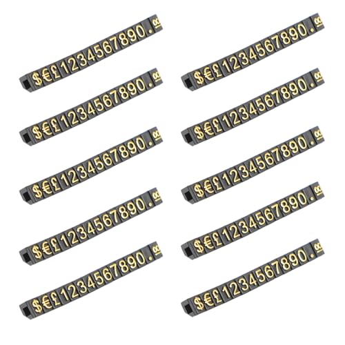 GRIRIW 10Pcs Tag Label Anzeige Tag Anzeigen Etiketten Anzeige Zeichen Für Lebensmitteletiketten Zahlen Aufkleber Preise Preise Commodity Boards Schilder Für Speicherplastik Golden von GRIRIW