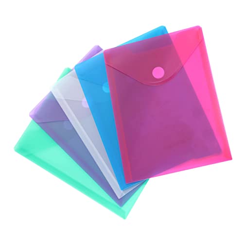 GRIRIW 10er Set Bunte Transparente PP Dokumentenordner Mit Druckverschluss A4 Größe Praktische Aufbewahrung Für Schule Büro Und Zuhause Ideal Für Dokumentenorganisation von GRIRIW