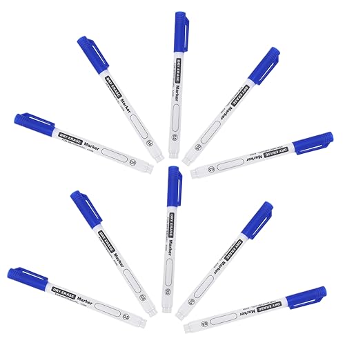 GRIRIW 10st Schulmaterial Für Whiteboard-marker Whiteboard-radierer Weiße Tafel Kräuseln Markierungen Farbstifte Flipchart-markierungsstifte Pastell Textmarker Stifte Blue Plastik von GRIRIW