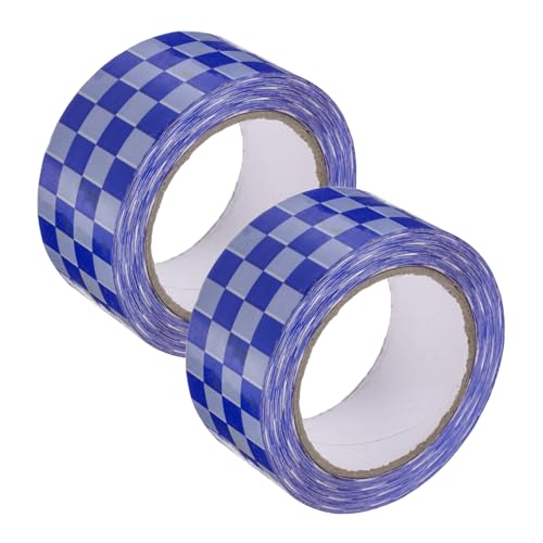 GRIRIW 2 Rollen Kariertes Dichtungsband Doppelklebeband Gefahrenband Sicherheitsband reflektierendes Band Anti-Klebeband Griptape Dichtbänder Dichtband Warenverpackungsband bopp von GRIRIW