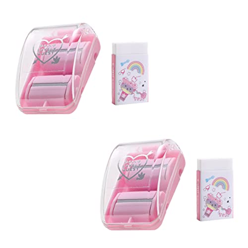 GRIRIW 2er Set Mini Tischstaubreiniger Tragbare Radierer Reiniger Für Schreibtische Effiziente Krümel Und Staubsammler Pink Desktop Zubehör Für Die Saubere Arbeitsumgebung von GRIRIW