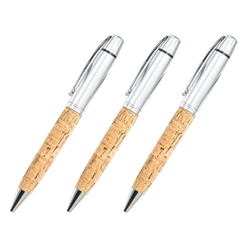 GRIRIW 3 Stück Kugelschreiber Mit Holzmaserung Büro Kugelschreiber Tragbarer Schreibstift Stift Für Den Täglichen Gebrauch Business Stift Ergonomischer Schreibstift Kugelschreiber von GRIRIW