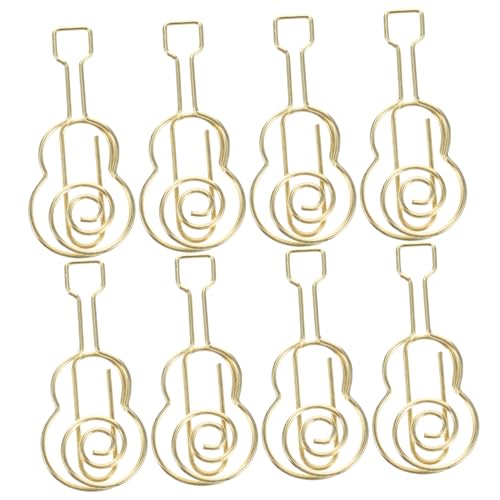 GRIRIW 50 Stück Geformte Büroklammer Clip-foto Riesige Büroklammern Schicke Büroklammern Violine-büroklammer Büroklammern Bunt Büroklammern Klemmen Mini-geigenklammern Clips Golden Metall von GRIRIW