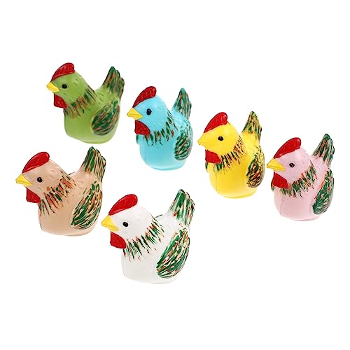 GRIRIW 6Stücke Ostertierfiguren Aus Kunststoff Deko Für Ostern Tierverzierung Für Buntes Mit Huhn Und Eiern Osterdekoration von GRIRIW