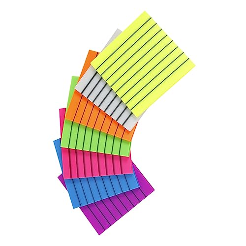 GRIRIW 7er Set Wasserdichte Halbdurchsichtige Notizzettel Liniert Bunte Memo Pads Für Haushalt Büro Und Schule Praktische Haftnotizen 7 Farben Für Effektives Lernen Und von GRIRIW