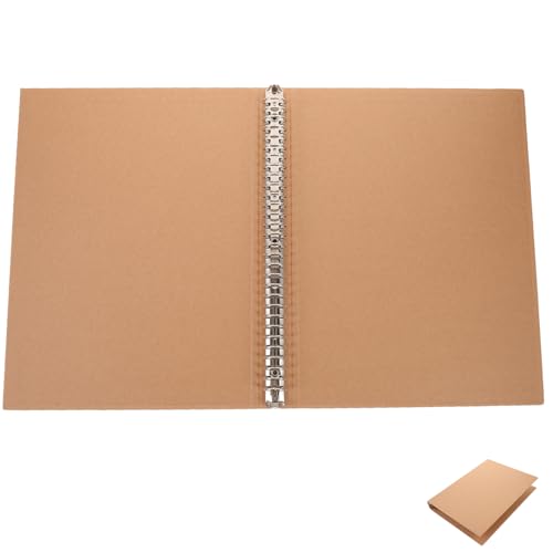 GRIRIW A4 Ringbuch Einband Aus Kraftpapier Wiederverwendbare Notizbuchhülle Vintage Binder Cover Für Schule Und Büro 30 Loch Design von GRIRIW