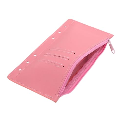 GRIRIW A6 Binder Taschen Mit Reißverschluss Robuste PU Geldbeutel Für 6 Loch Ordner Ideal Für Lose Blätter Dokumente Und Budgetplanung Pinke Aufbewahrungstasche Für Geld Und von GRIRIW