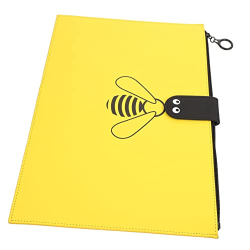 GRIRIW Aktentasche fürs Büro Schreibtisch Papierbeutel Datei Lagerung Aktentasche aus Papier aufbewahrungstasche Büromappe file organizer Schulversorgung Quittungsorganisator Leder Yellow von GRIRIW