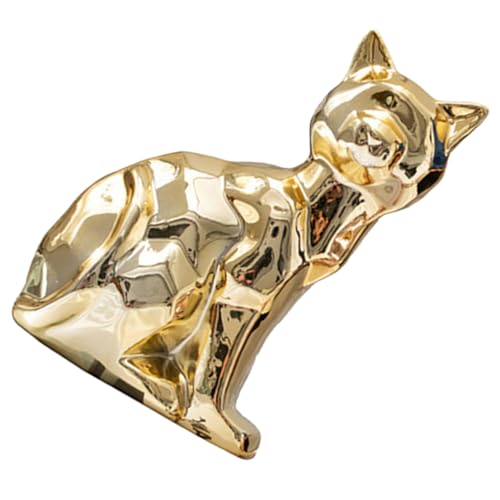 GRIRIW Bunte Desktop-Keramik Fuchsfiguren Tierdekoration Haustier Fuchsfigur Für Zu Hause Ungewöhnlich Plüschspielzeug Kleine Tierstatue Tierstatuen- Abstrakte Fuchsfigur Wolf Golden von GRIRIW