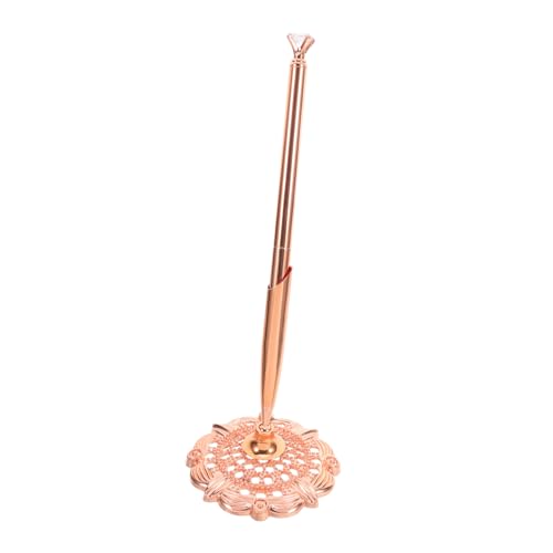 GRIRIW Desktop-Thekenstift Unterschriftenstift für den Schreibtisch Design-Stift Unterschriftenstift kugelschreiber Schreibtisch Stift Business-Signatur-Stift Bling-Stift Metall Rose Gold von GRIRIW