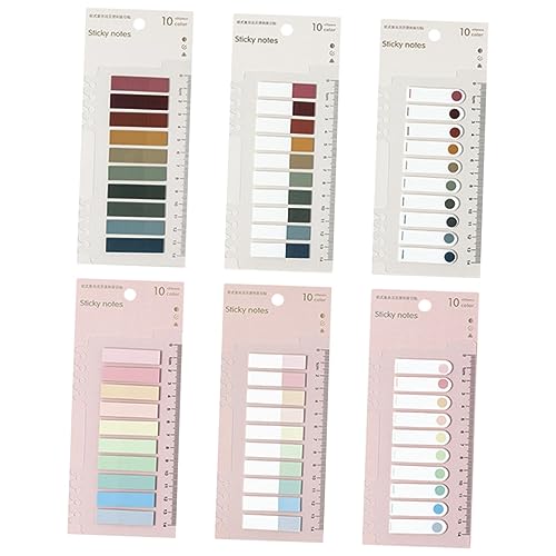 GRIRIW Farben Haftnotizen 6 Sets Selbstklebende Seitenmarker Index Tabs Zur Seitenmarkierung Für Schule Und Büro Bunte Klebezettel Pastellfarben von GRIRIW