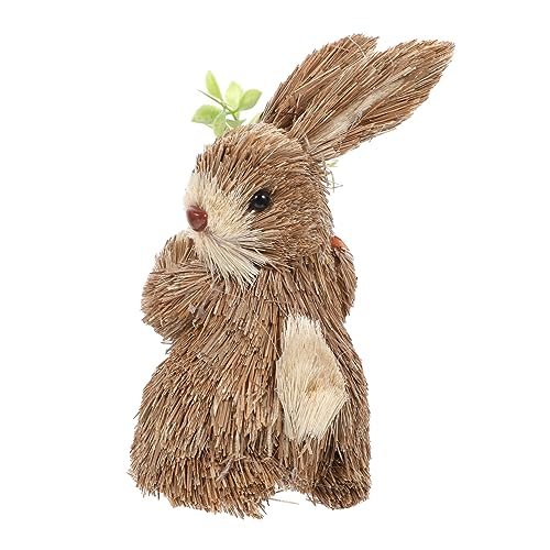 GRIRIW Handgefertigte Stroh Hase Dekoration Emulierendes Tier Ornament Für Den Tisch Woven Rabbit Decor Für Rustikalen Landhausstil Perfektes Für Tierliebhaber von GRIRIW