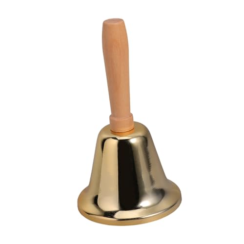 GRIRIW Handklingel Glocke Schulglocke Für Handglocke Musikalische Handglocke Serviceglocke Alte Glocken Glockenklang Hochzeit Handglocke Handrufglocke Laute Glocke Tür Eisen Golden von GRIRIW