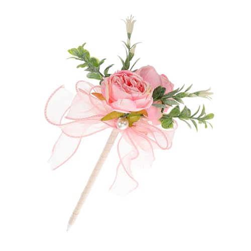 GRIRIW Kugelschreiber Mit Rosenimitat Pappbecher-schlüsselanhänger Künstlicher Blumenstift Schlüsselanhänger Mit Anhänger Blumenstift-schreibstift Schlüsseldekoration Reize Rosa Flüssig von GRIRIW