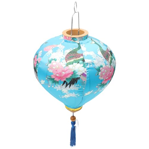 GRIRIW Laterne Lampenschirm Dekorativ Retro Shui Heißes Party Dekorationen Pfauenlampe Festival Gefälschte Reben Ring Mond- Ornamente Lichter Feng Orientalisch Sky-Blue Plastik von GRIRIW