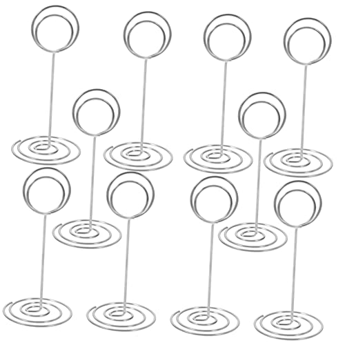 GRIRIW Tischkartenhalter Platzkartenhalter Aus Runde Silberne Standfüße Memo Clips Für Hochzeiten Feiern Und Events Ideal Für Tischnummern Und Menükarten von GRIRIW