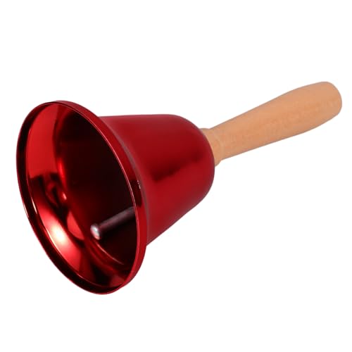 Handklingel Glocke dekorative Glocken Tür Glockenklang Kirchenhandglocke Jingle Bells Lauter Klingelton Klassenzimmer Glocke Essensglocke Kirchenglocken Schulhandglocke Holz rot GRIRIW von GRIRIW