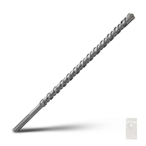 1 x 45,7 cm SDS Max Bohrhammer, 25 x 460 mm, Hartmetallspitze, Steinbohrer, Betonbohrer für Mauerwerk, Ziegel, Stein, Beton (Länge: 460 mm, 25 mm Durchmesser) von GRIXLEN