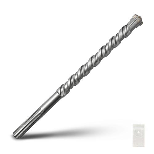 SDS Max Bohrhammer, 25 x 260 mm, Hartmetallspitze, Steinbohrer, Betonbohrer für Mauerwerk, Ziegel, Stein, Beton (Länge: 260 mm, 25 mm Durchmesser) von GRIXLEN