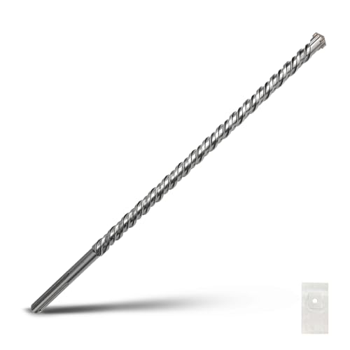 SDS Max Bohrhammer, 25 x 600 mm, Hartmetallspitze, Steinbohrer, Betonbohrer für Mauerwerk, Ziegel, Stein, Beton (Länge: 600 mm, 25 mm Durchmesser) von GRIXLEN