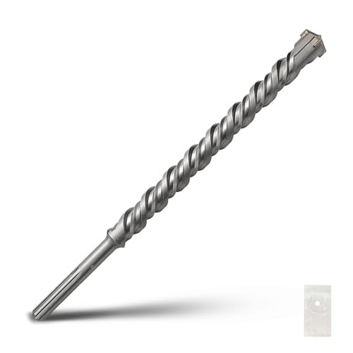 SDS Max Bohrhammer, 32 x 460 mm, Hartmetallspitze, Steinbohrer, Betonbohrer für Mauerwerk, Ziegel, Stein, Beton (Länge: 460 mm, 32 mm Durchmesser) von GRIXLEN