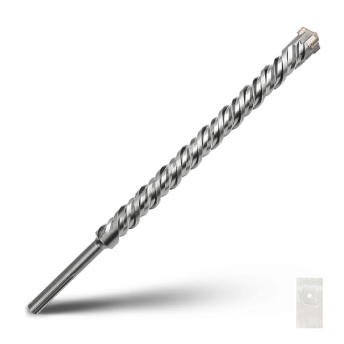 SDS Max Bohrhammerbohrer, 40 x 520 mm, Hartmetallspitze, Steinbohrer, Betonbohrer für Mauerwerk, Ziegel, Stein, Beton (Länge: 520 mm, 40 mm Durchmesser) von GRIXLEN