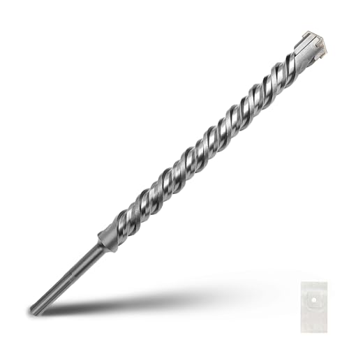 SDS Max Bohrhammerbohrer, 40 x 540 mm, Hartmetallspitze, Steinbohrer, Betonbohrer für Mauerwerk, Ziegel, Stein, Beton (Länge: 540 mm, 40 mm Durchmesser) von GRIXLEN